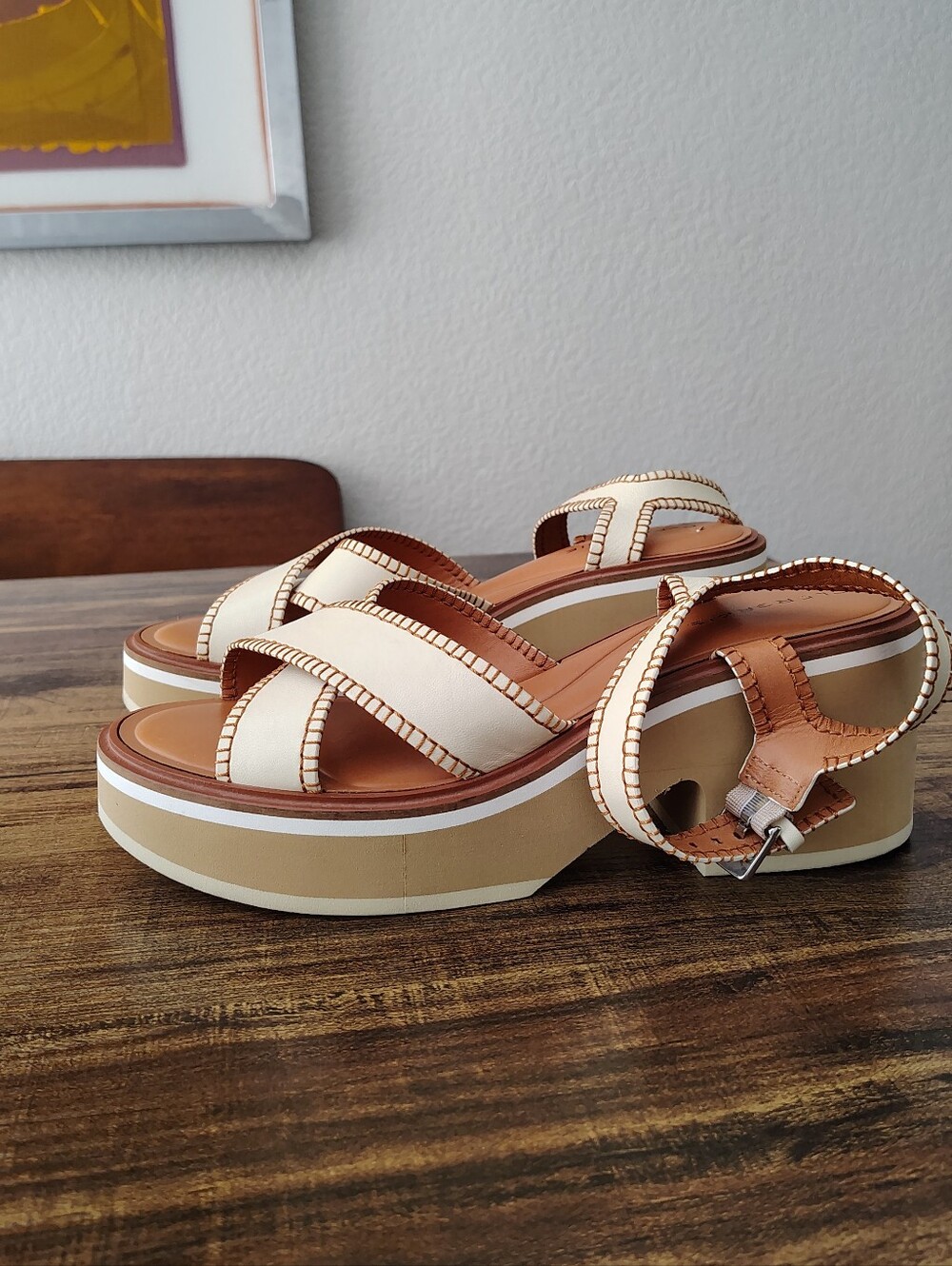 Robert Clergerie Women's Charline Crisscross Platform Sandal Size 41.5 US 11